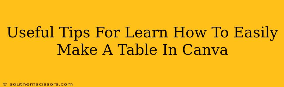 Useful Tips For Learn How To Easily Make A Table In Canva